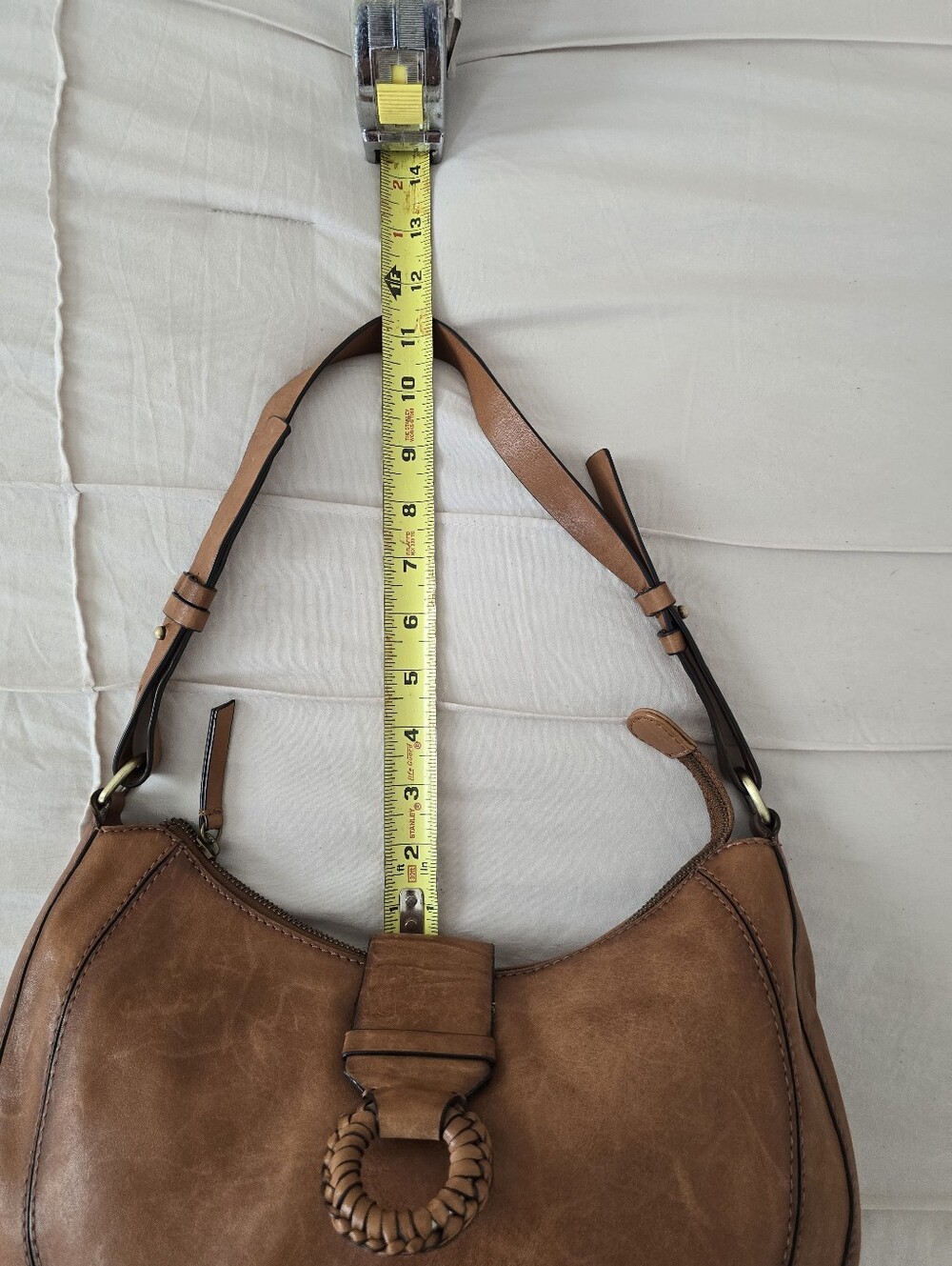Brown Genuine Leather Crescent Shoulder Bag - Classic Women's Bag - Picture 4 of 5